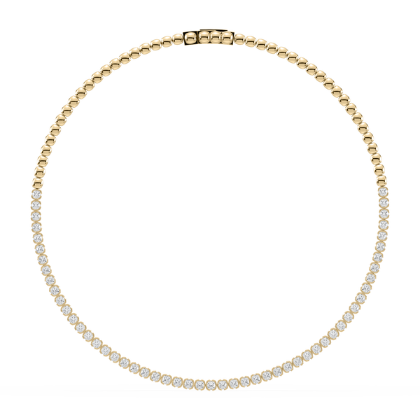 SETTE Jewelry | Muse Cushion Lab Diamond Tennis Necklace | 14K Gold