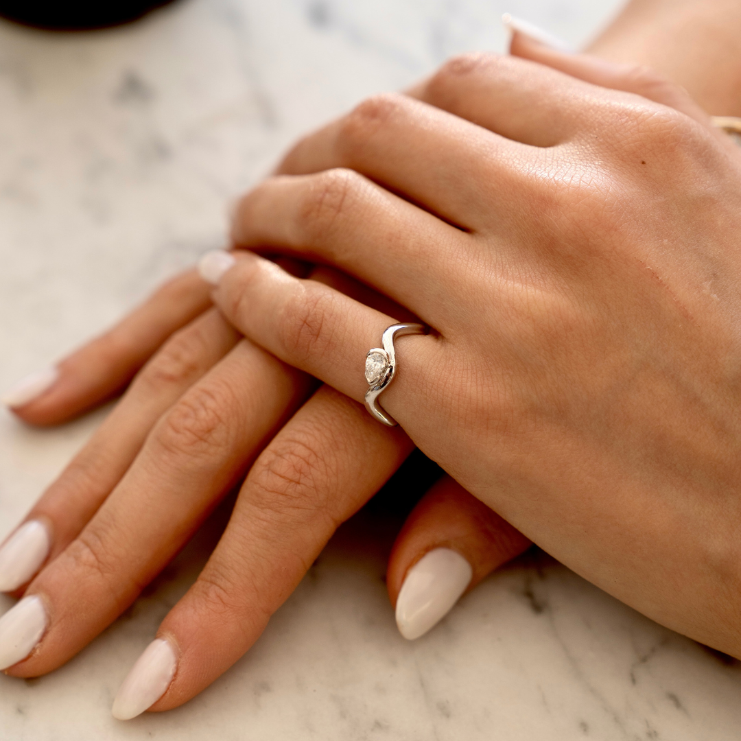 SETTE Jewelry | Coquette Pinky Ring | Sterling Silver Lab Diamond
