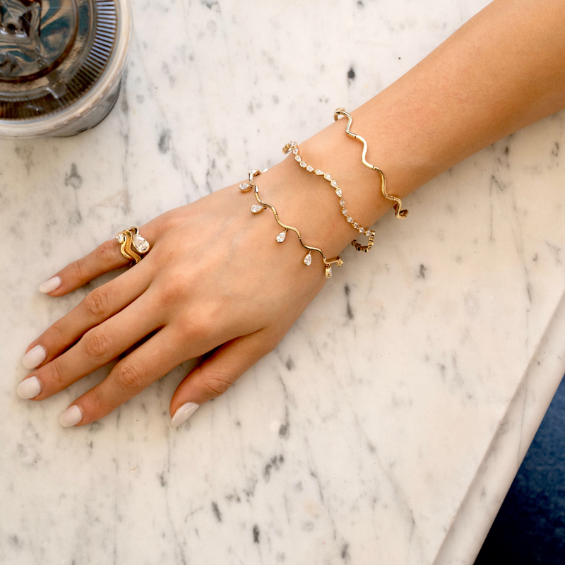model layering bracelets