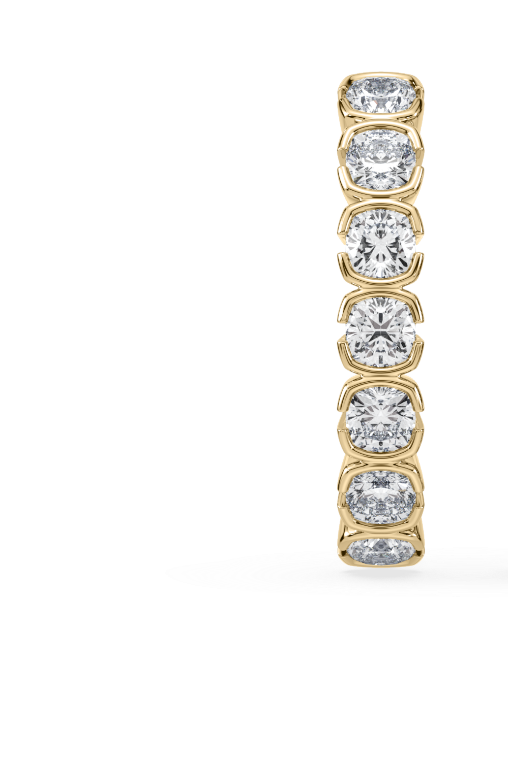 SETTE JEWELRY MUSE; SUSPENDER EARRING; 14K YELLOW GOLD; CUSHION LAB DIAMOND