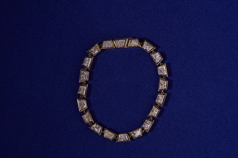 Deco Brilliant Trapezoid Tennis Bracelet, worn