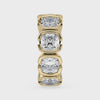 Vertical view of the Muse Mega Cushion ear cuff with five cushion-cut lab diamonds in 14K yellow gold.