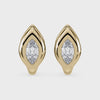 360-degree video of the SETTE Lueur Huggie marquise white lab diamond earrings in 14K yellow gold
