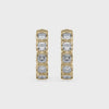 SETTE JEWELRY; MUSE HUGGIES HOOPS; CUSHION LAB DIAMOND HOOPS; BEZEL HUGGIES; 14K YELLOW GOLD