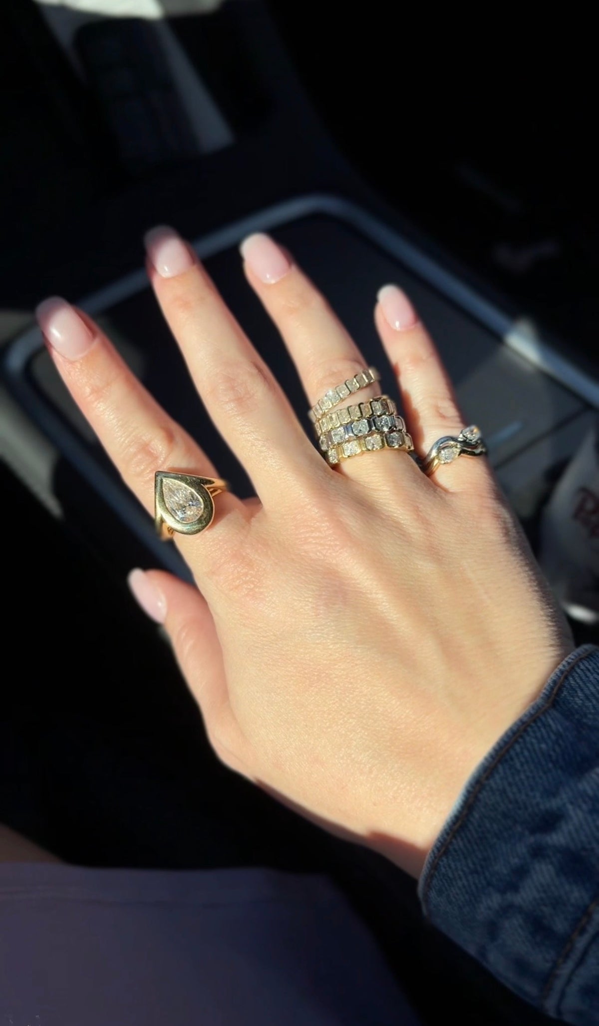 woman stacking bands