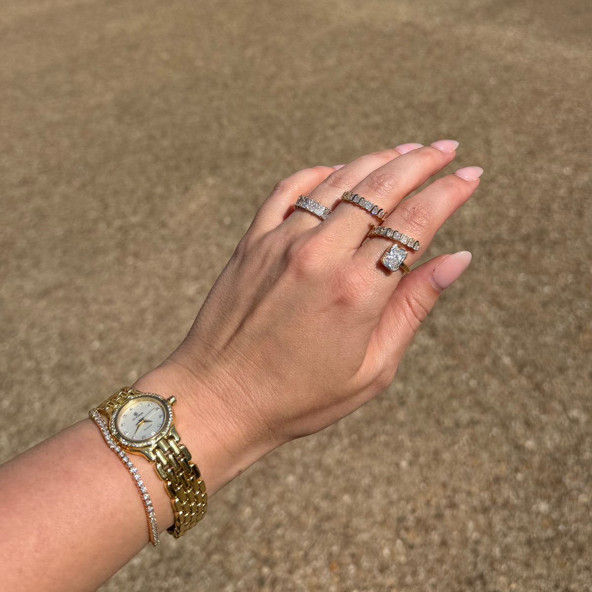 woman wearing rings