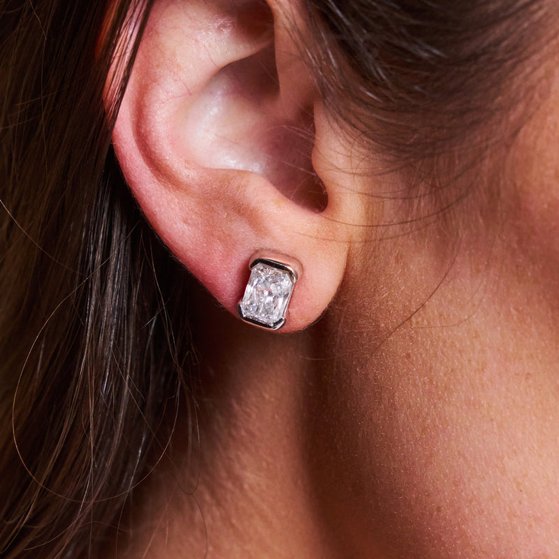 Portrait Half Bezel Radiant Studs
