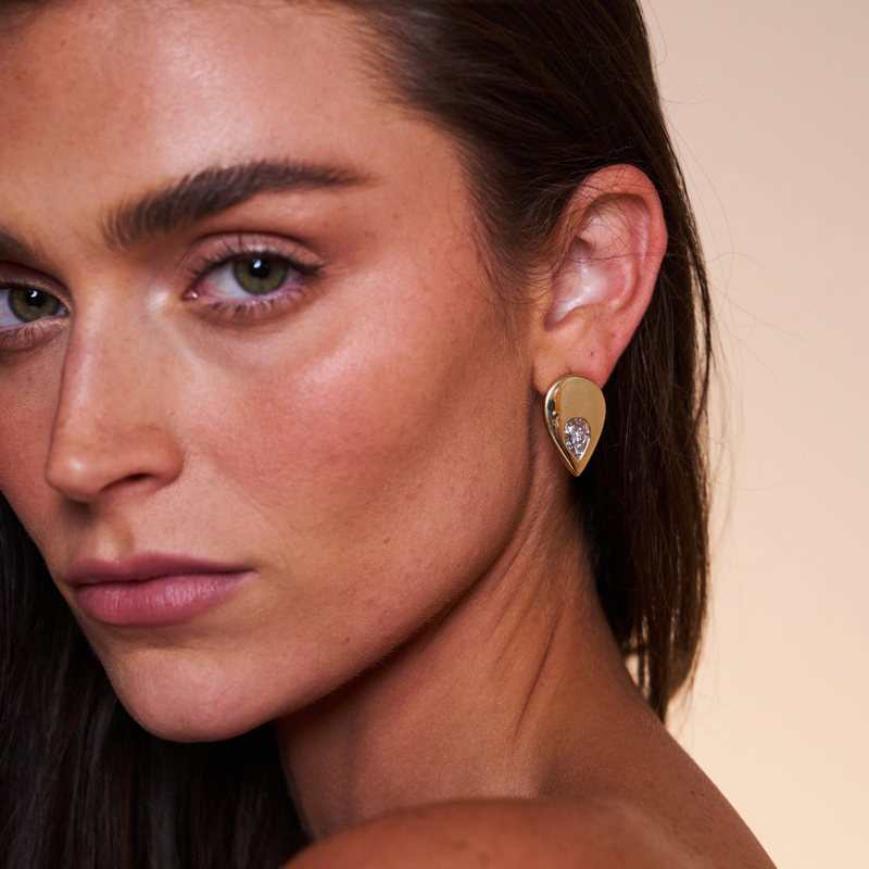 Aura Statement Studs 14K Yellow