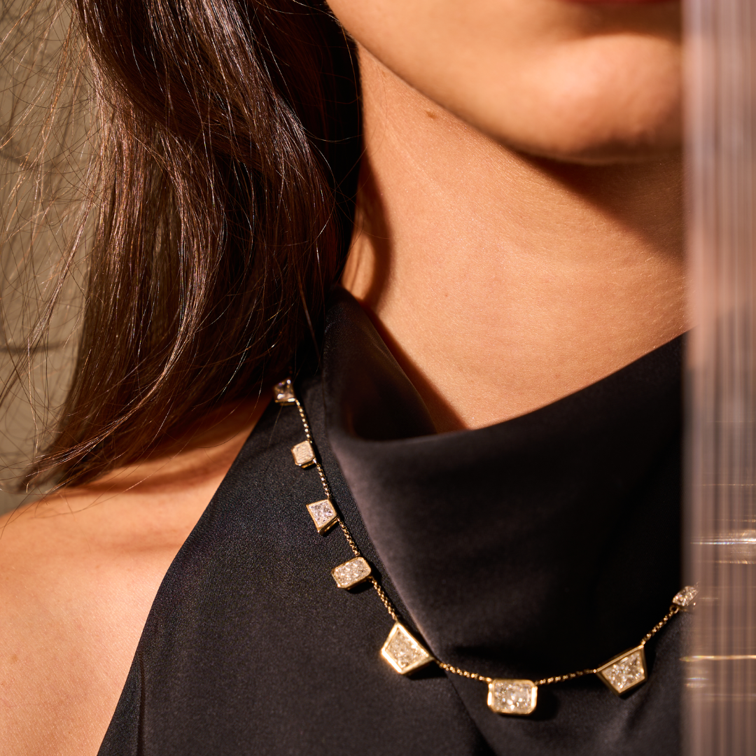 Deco Radiant Trapezoid Statement Necklace